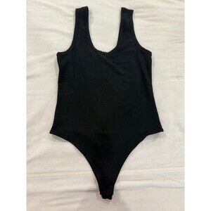 Nuuds Black Scoop Neck Tank Bodysuit M